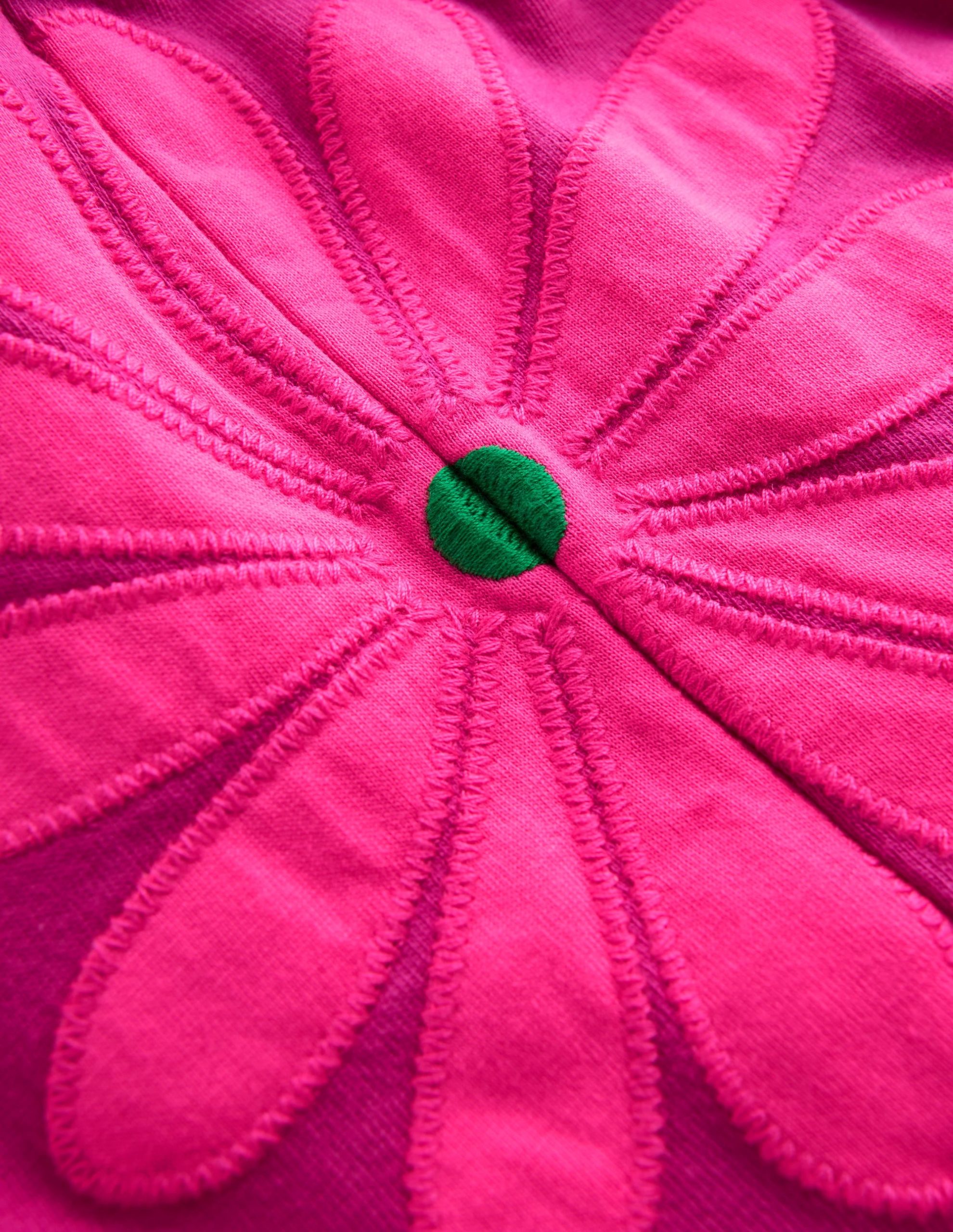 Enola Appliqué Jersey Dress-Raspberry Pink Giant Daisy - Image 4