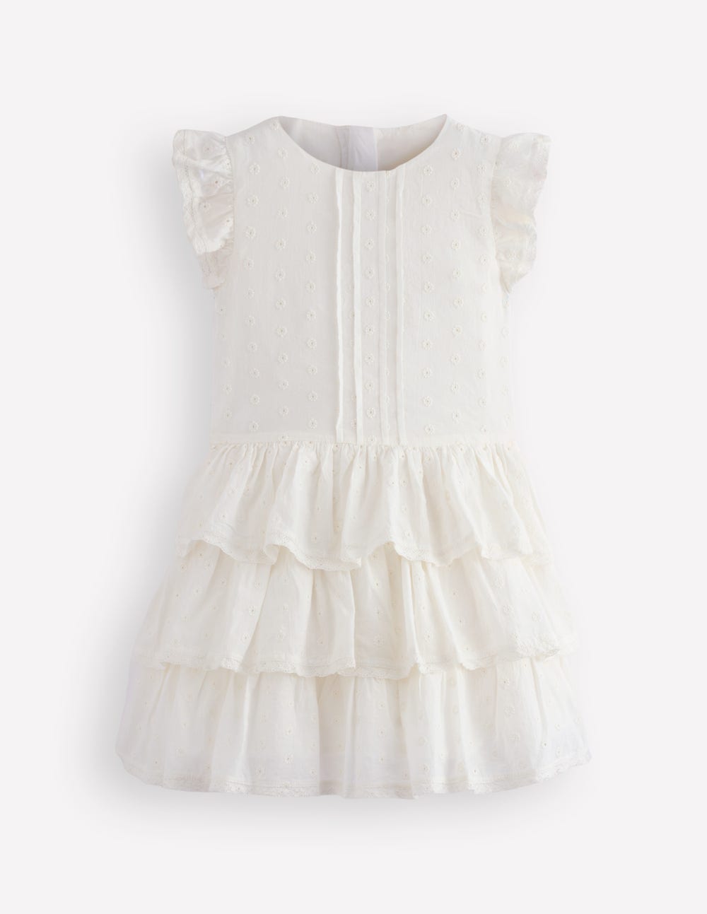 Pintuck Tiered Dress-Soft Ivory - Image 4
