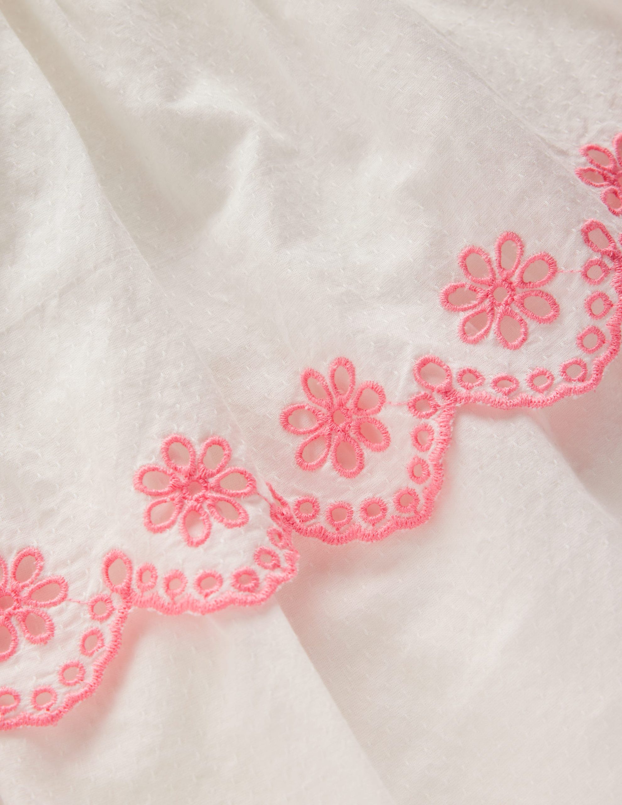 Broderie Rara Jersey Dress-Soft Ivory/ Salmon Pink - Image 3