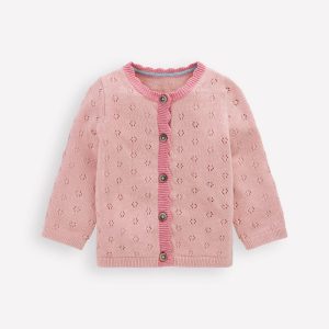 Scalloped Cardigan-Vintage Pink