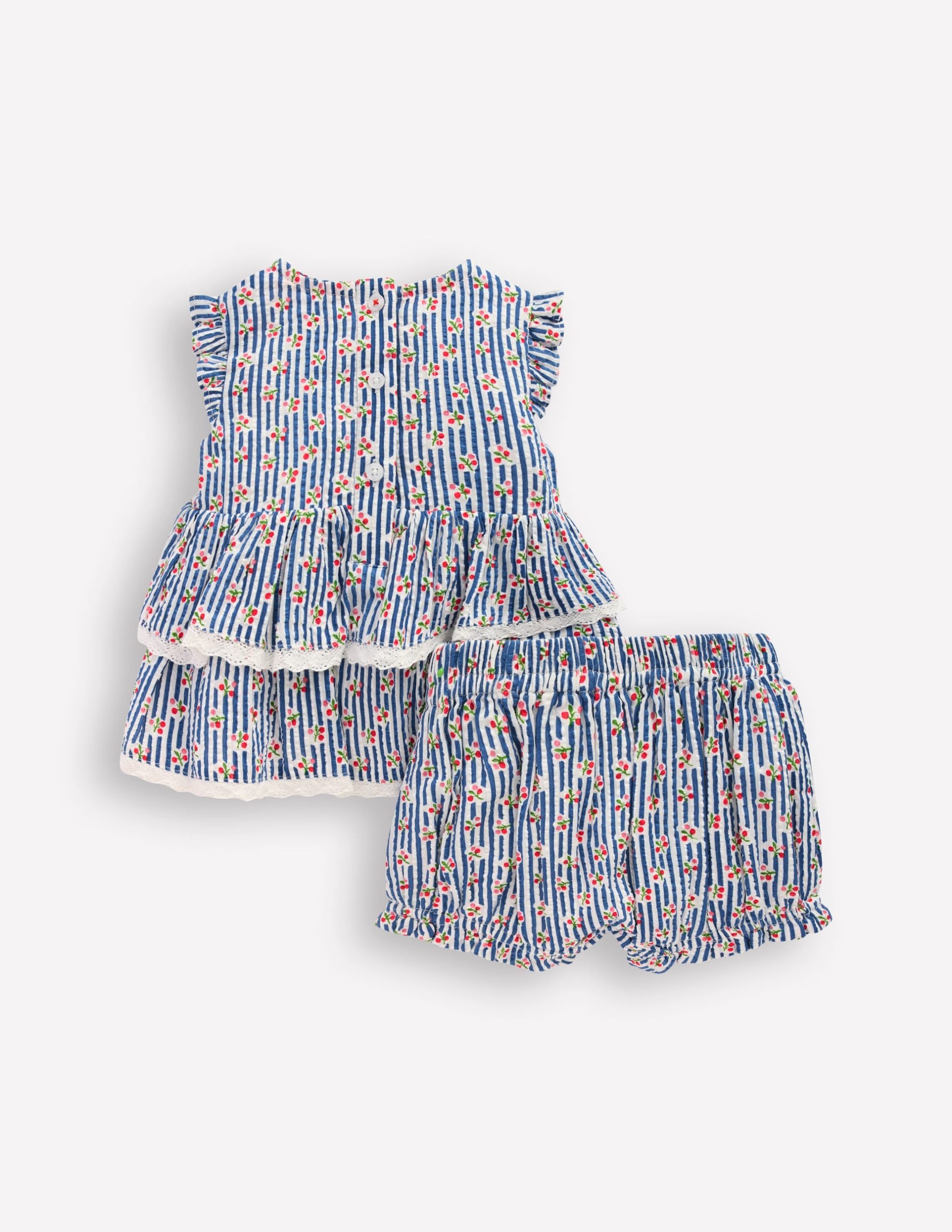 Tiered Ruffle Play Set-Bluejay Cherry Stripe - Image 2
