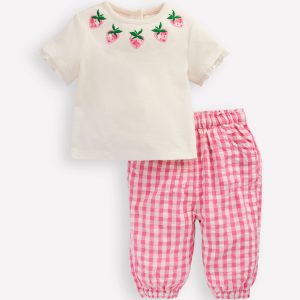 Jersey and Woven Play Set-Strawberry Gingham