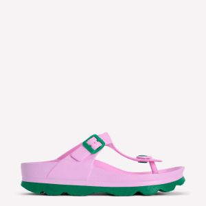 Lyla Toe Post Sandals-Pink/Green