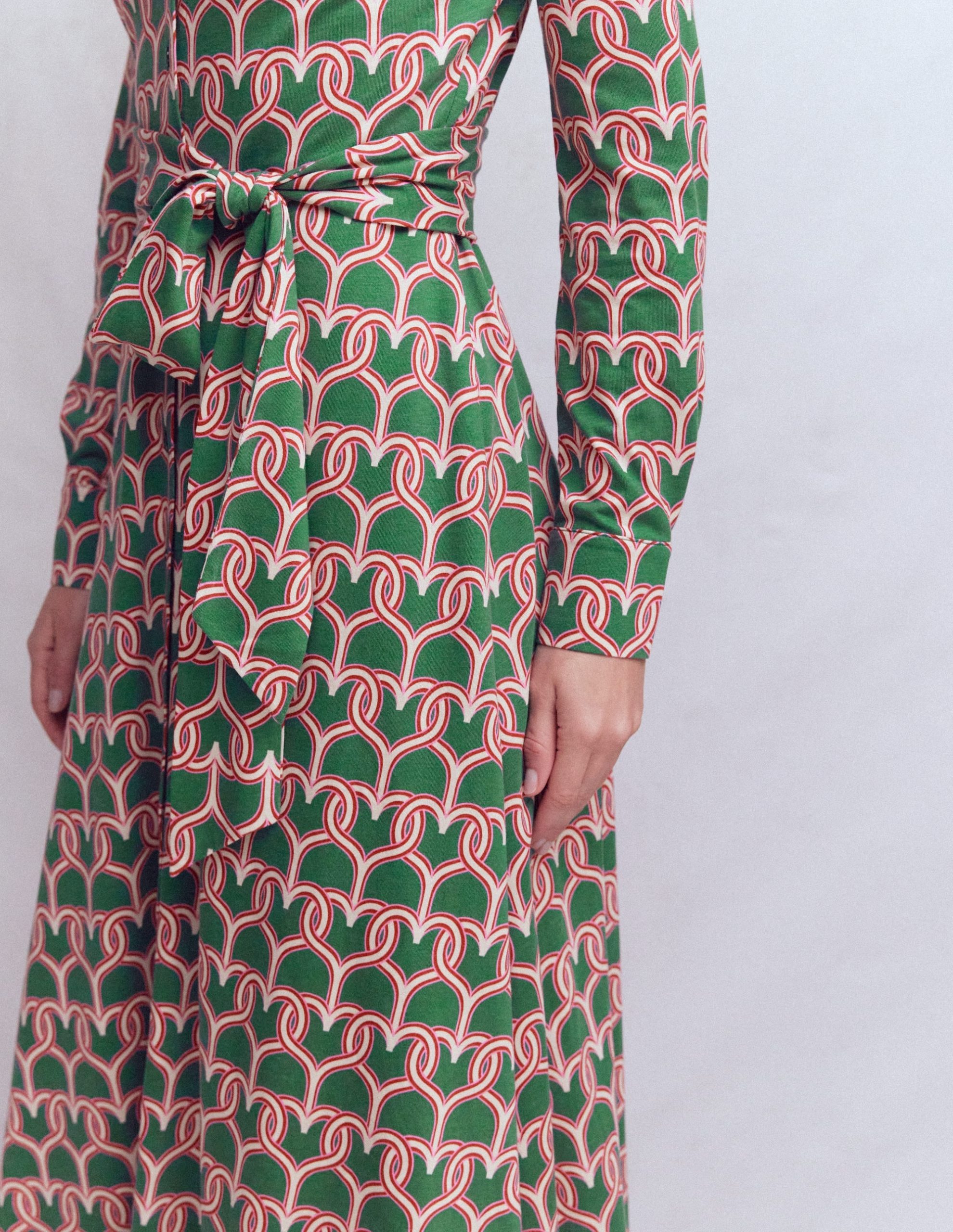 Marcia Jersey Shirt Dress-Hunter Green. Heart Link - Image 3