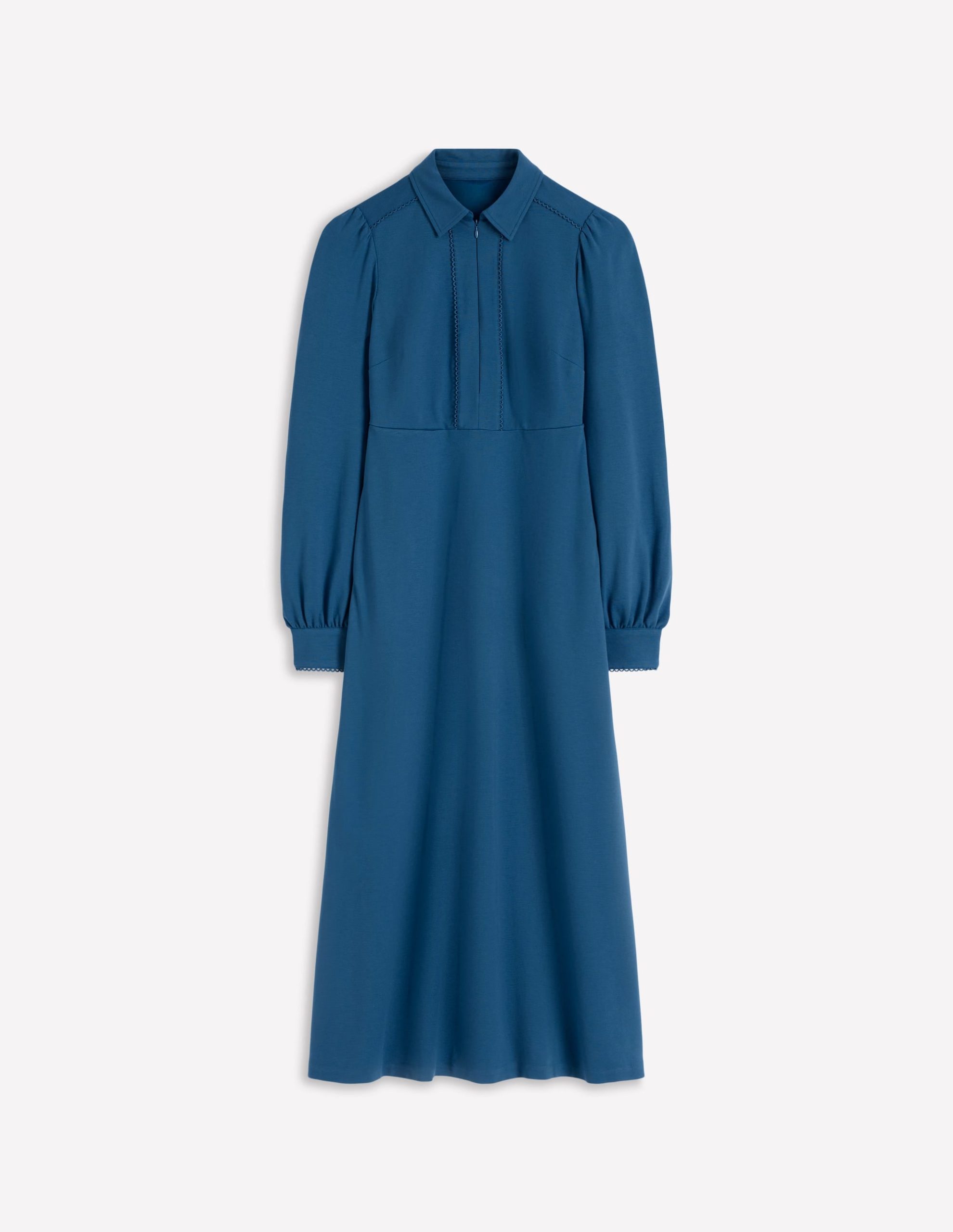 Pip Zip-Up Ponte Midi Dress-Tourmaline Blue - Image 4
