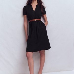 Naomi Short Jersey Dress-Black