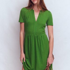 Naomi Short Jersey Dress-Promenade Green