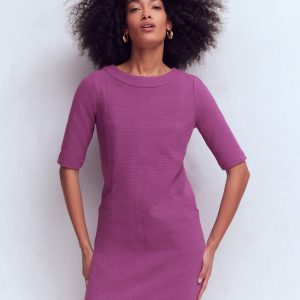 Nessa Ottoman Shift Dress-Damson
