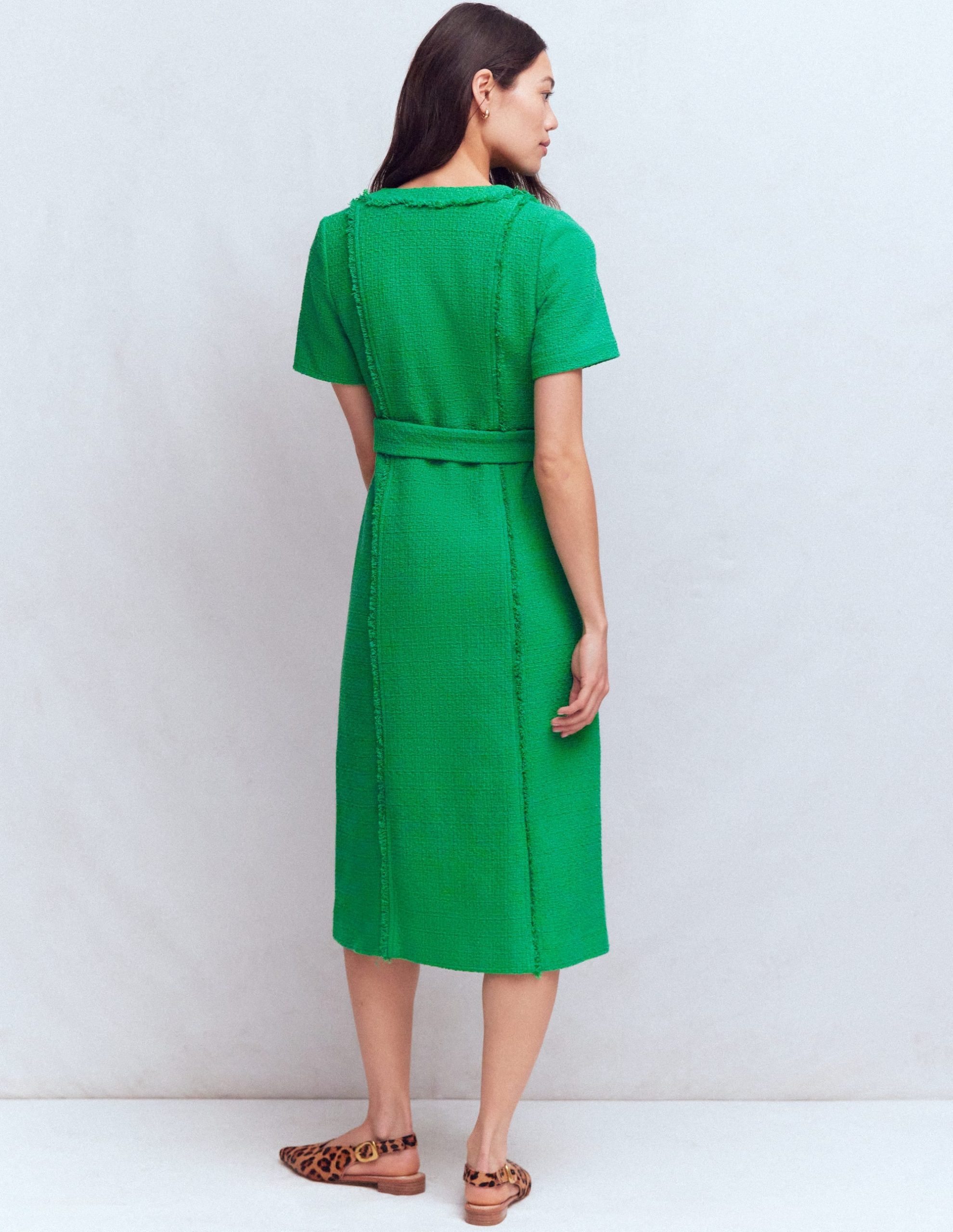 Ruth Zip Texture Dress-Green - Image 3