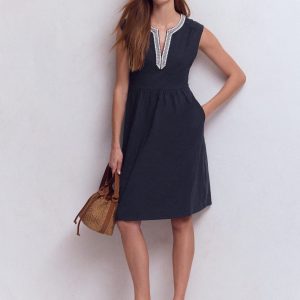 May Jersey Short Dress-Navy