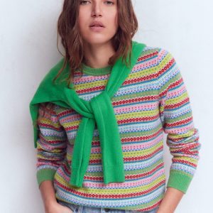 Edie Fair Isle Sweater-Multi. Heritage Geo