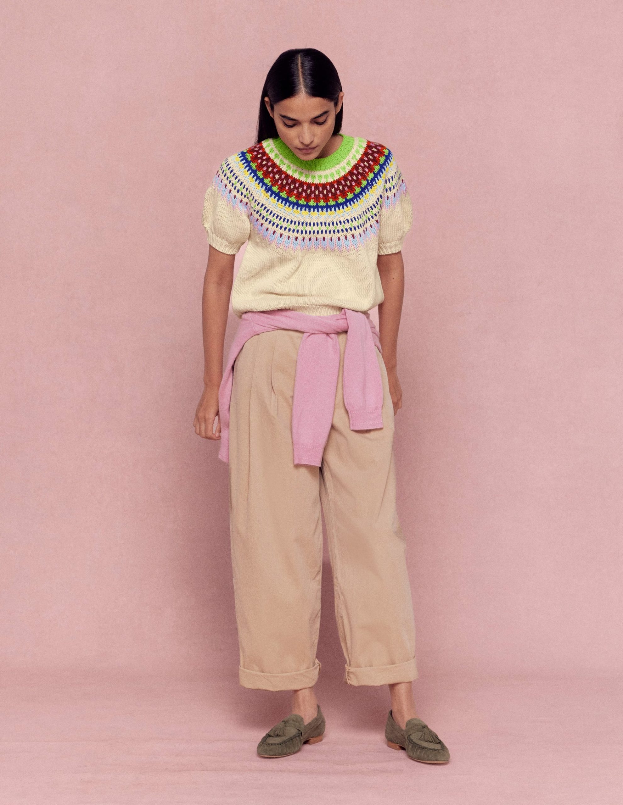 Margot Puff Sleeve T-Shirt-Oatmeal Melange - Image 5