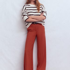 Belgravia Ponte Pants-Burnt Orange