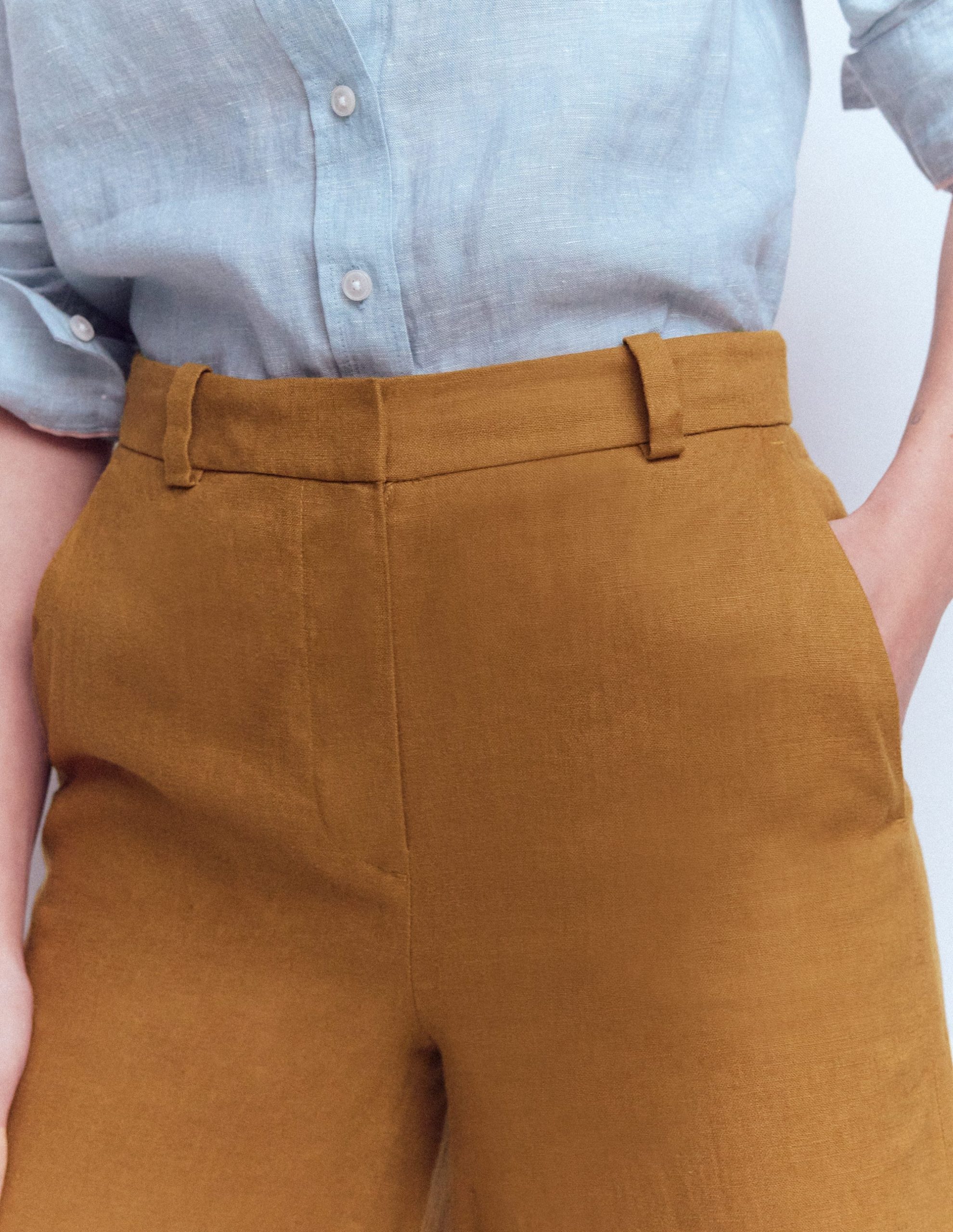 Belgravia Linen Pants-GINGERBREAD - Image 2
