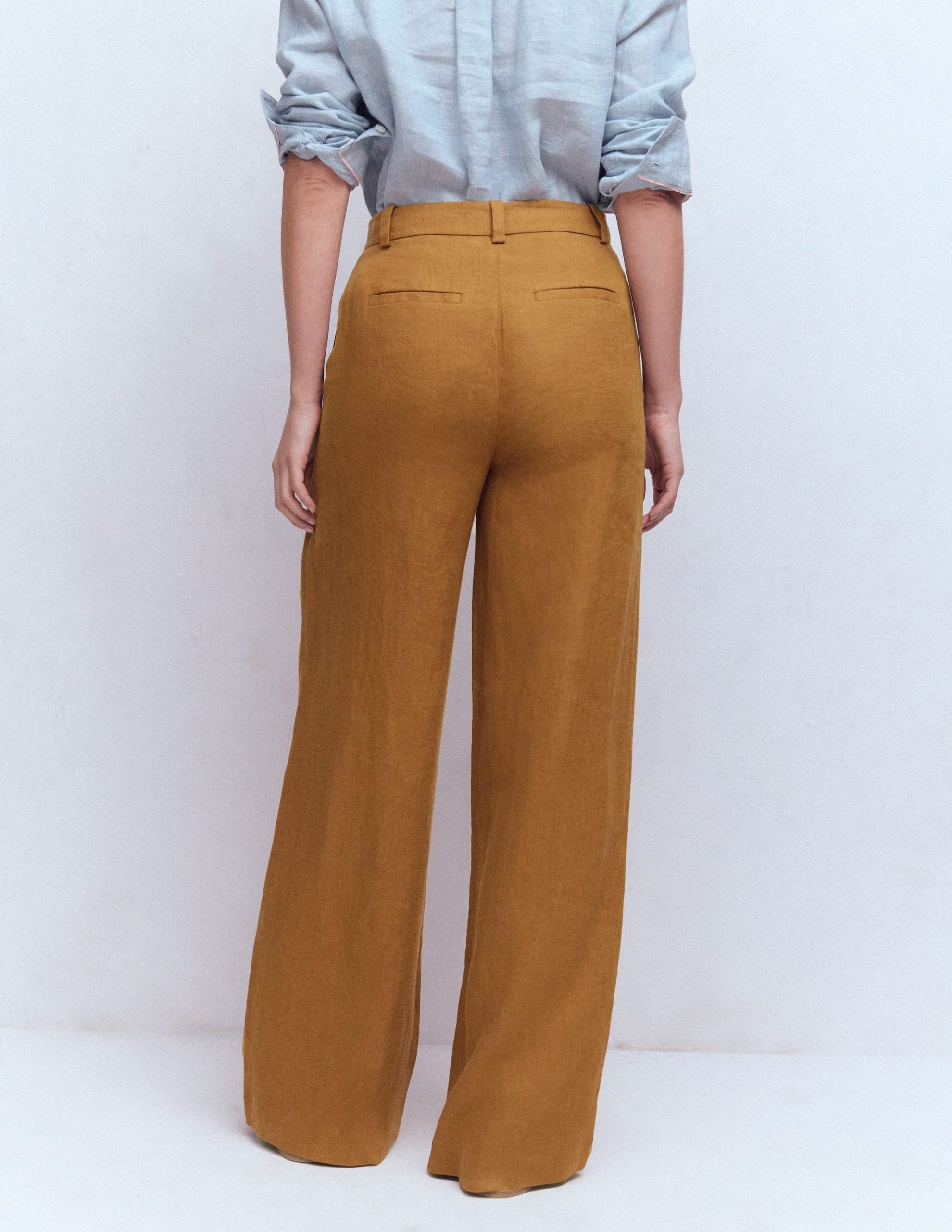 Belgravia Linen Pants-GINGERBREAD - Image 3