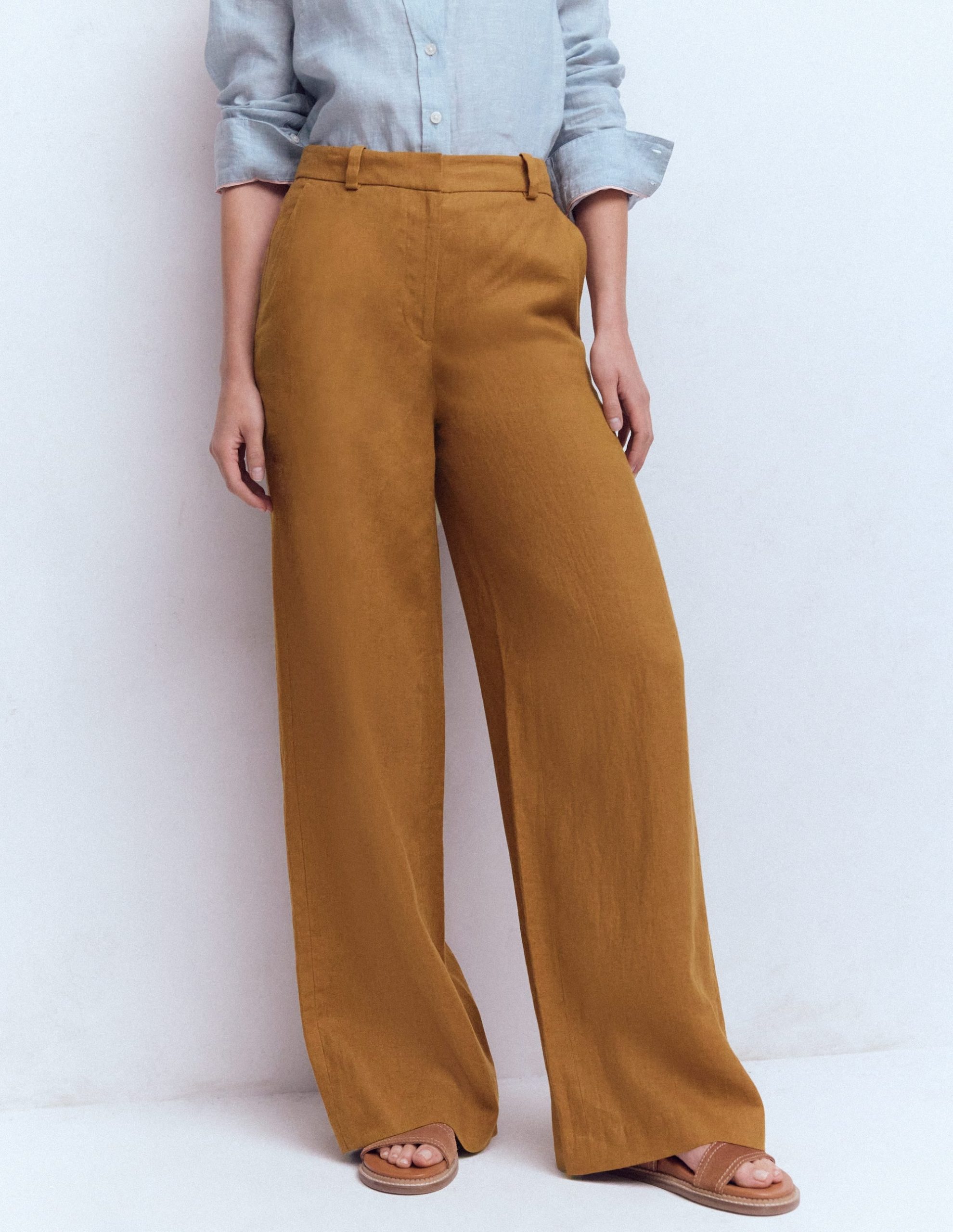 Belgravia Linen Pants-GINGERBREAD - Image 4