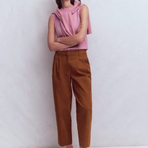 Bloomsbury Cotton Pants-Russet