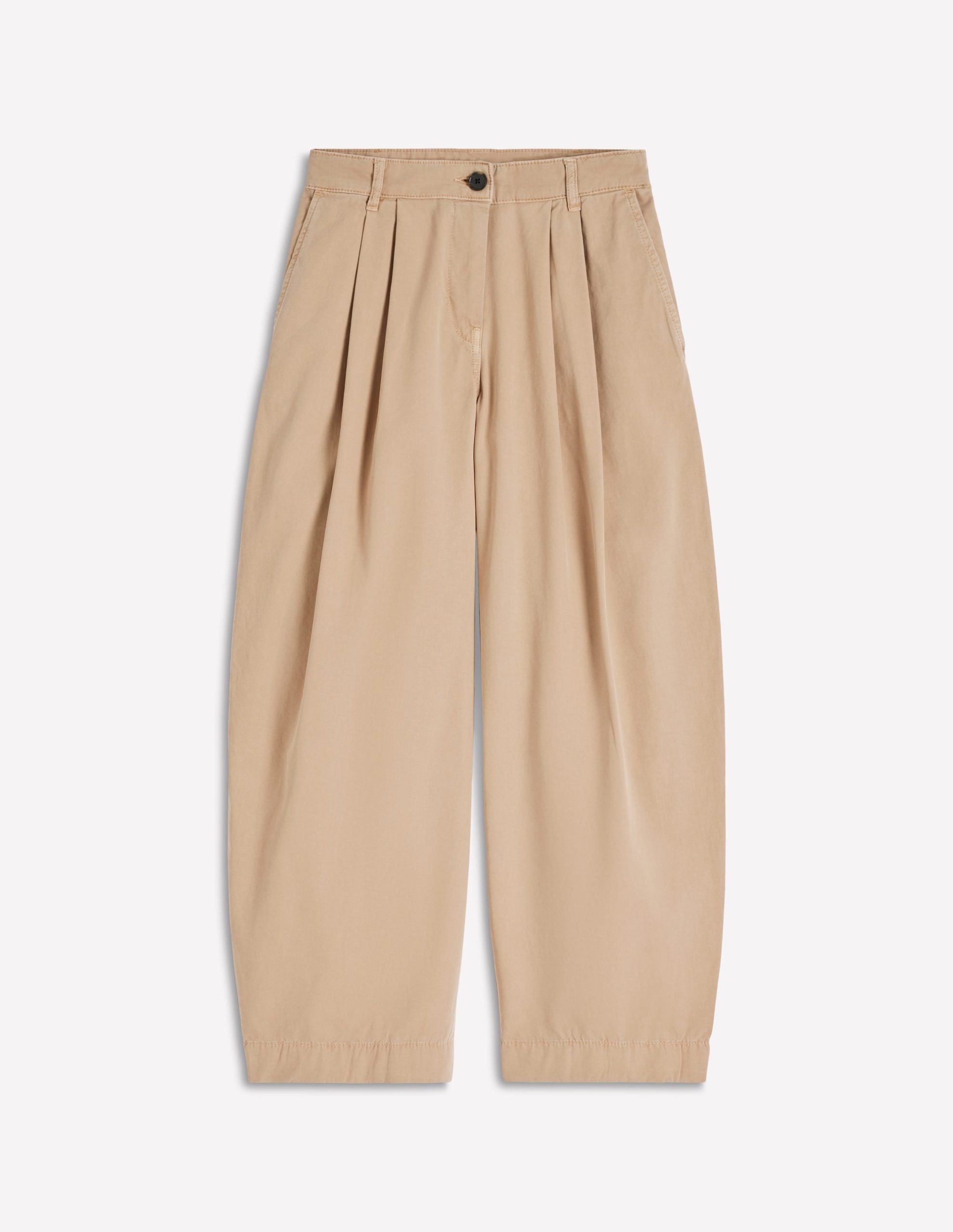 Pleat Barrel Leg Pants-Stone - Image 7
