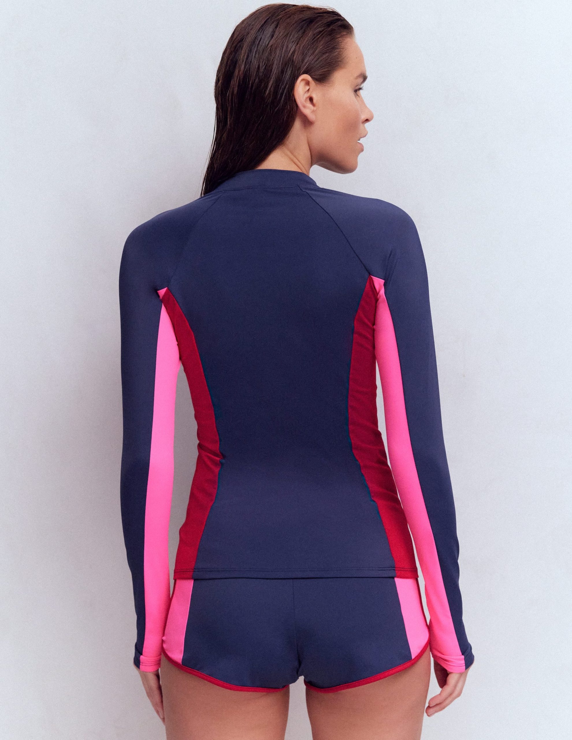 Sun Safe Raglan Rash Vest-Navy Colourblock - Image 3