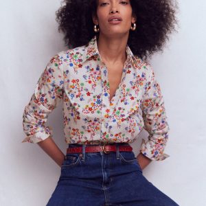 Sienna Cotton Shirt-Multi. Blossom Clusters