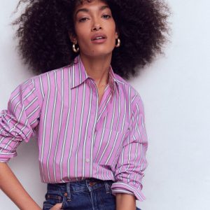 Sadie Relaxed Cotton Shirt-Multi Stripe