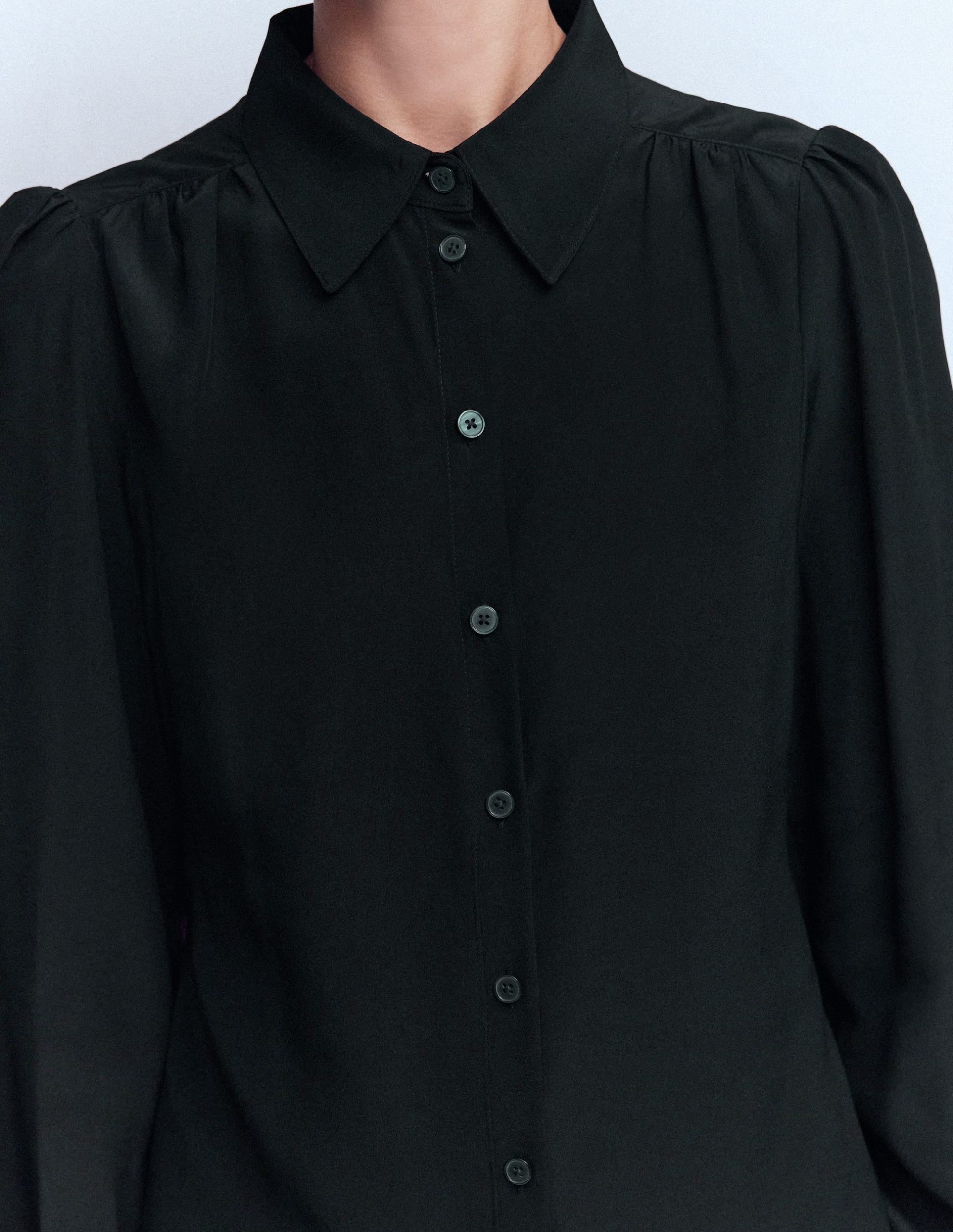 Sara Silk Shirt-Black - Image 2