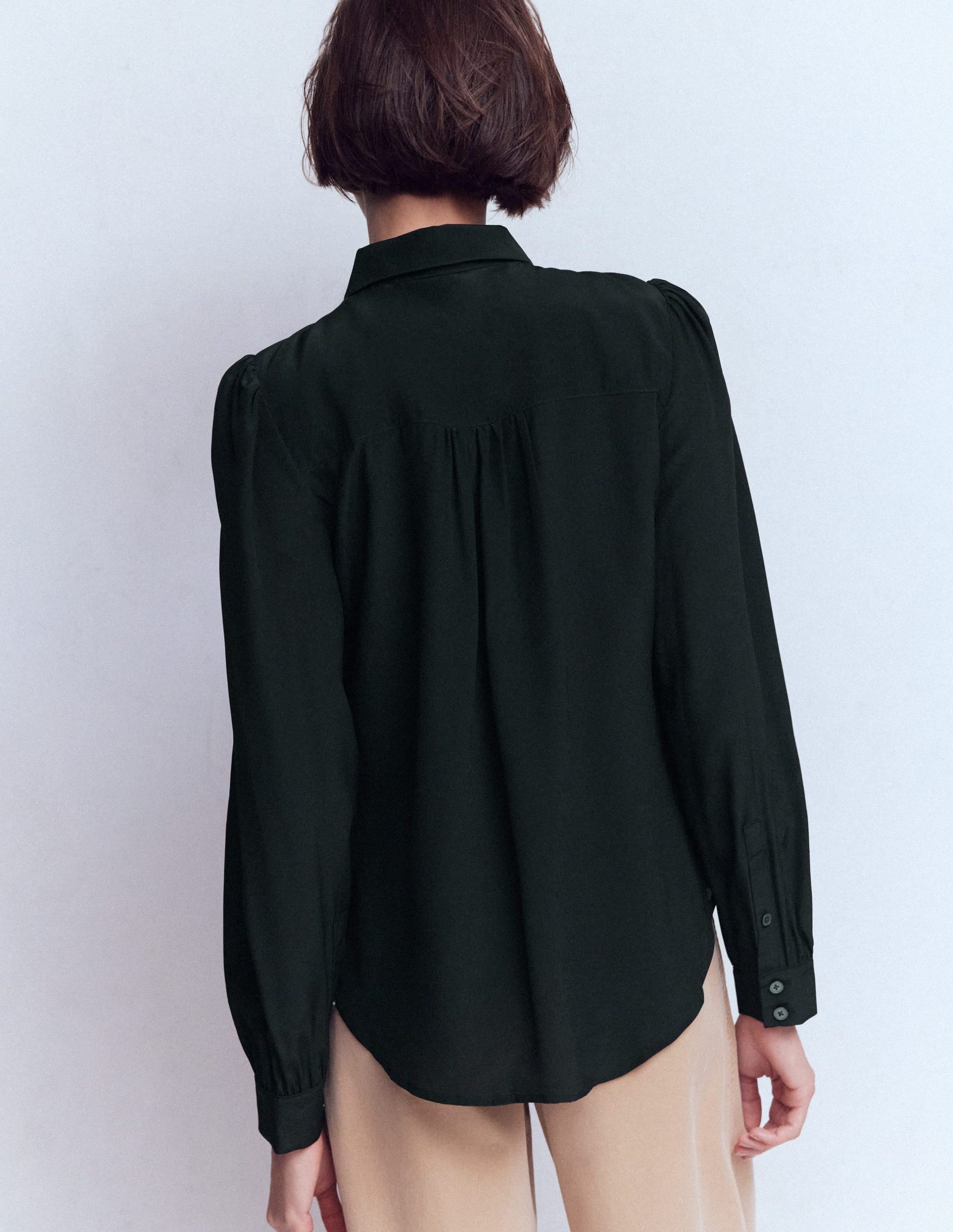 Sara Silk Shirt-Black - Image 3