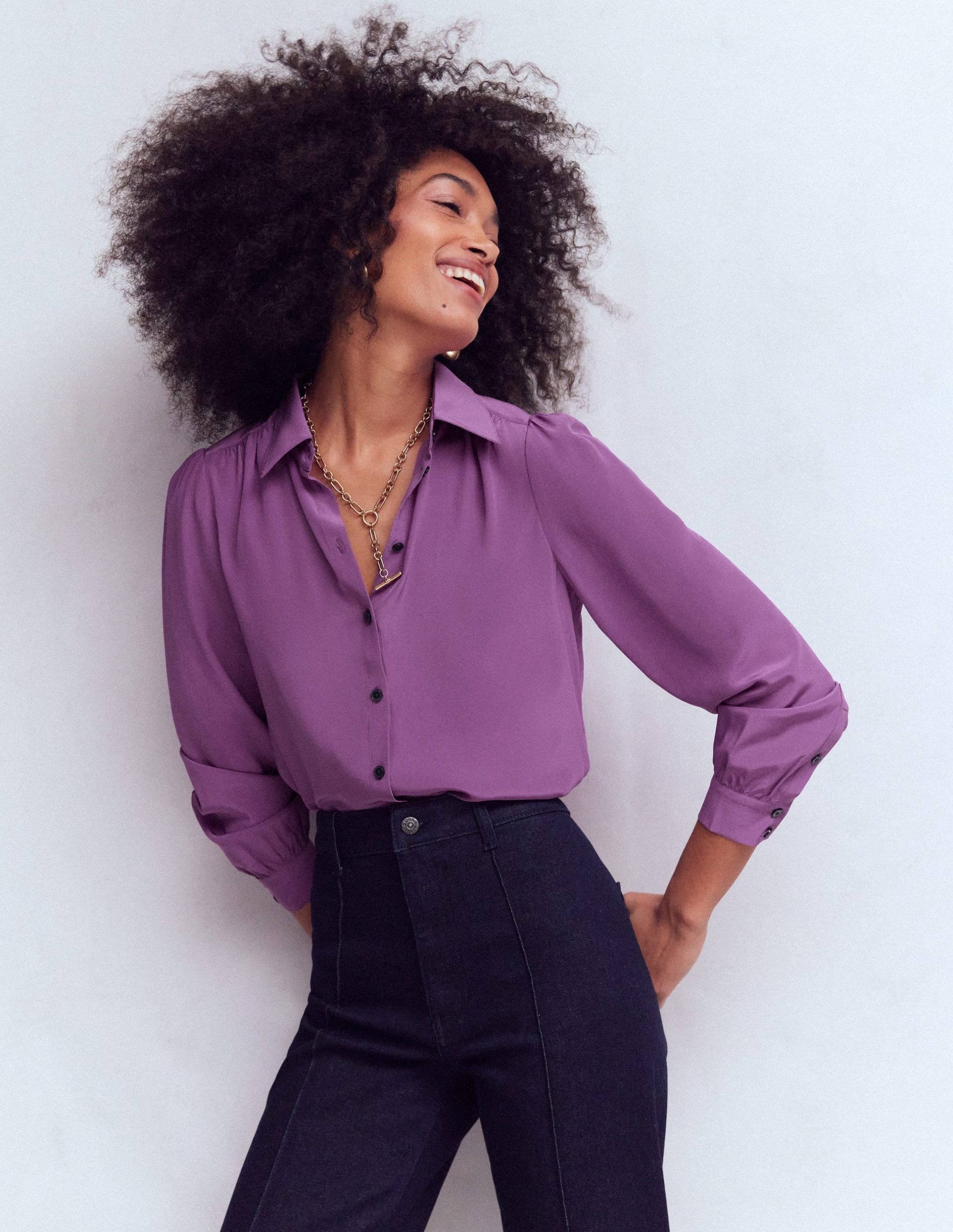 Sara Silk Shirt-Damson - Image 4