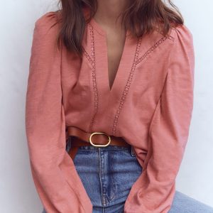 Poppy Long Sleeve Top-Vintage Rose