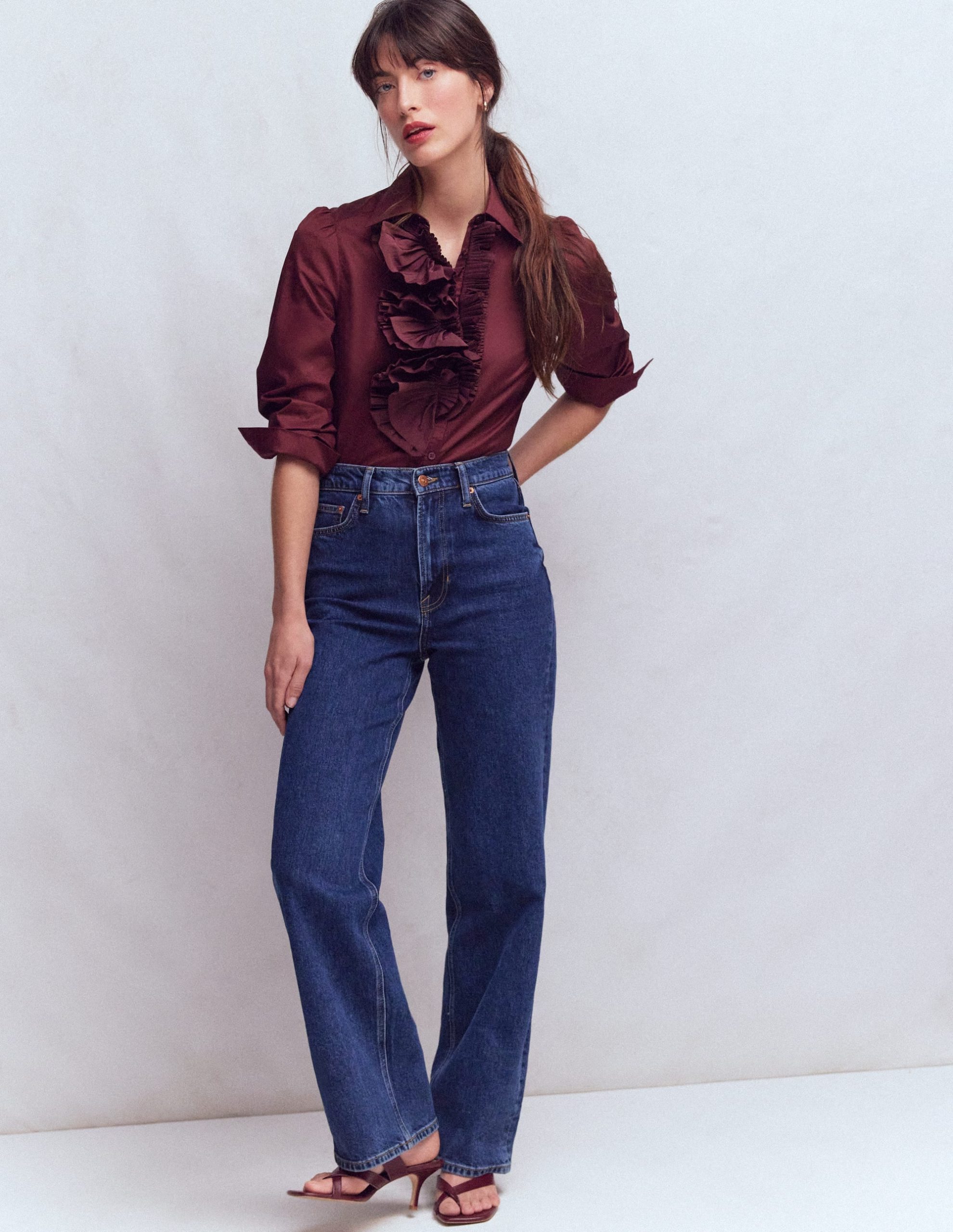 Cara Ruffle Shirt-Deep Wisteria - Image 4