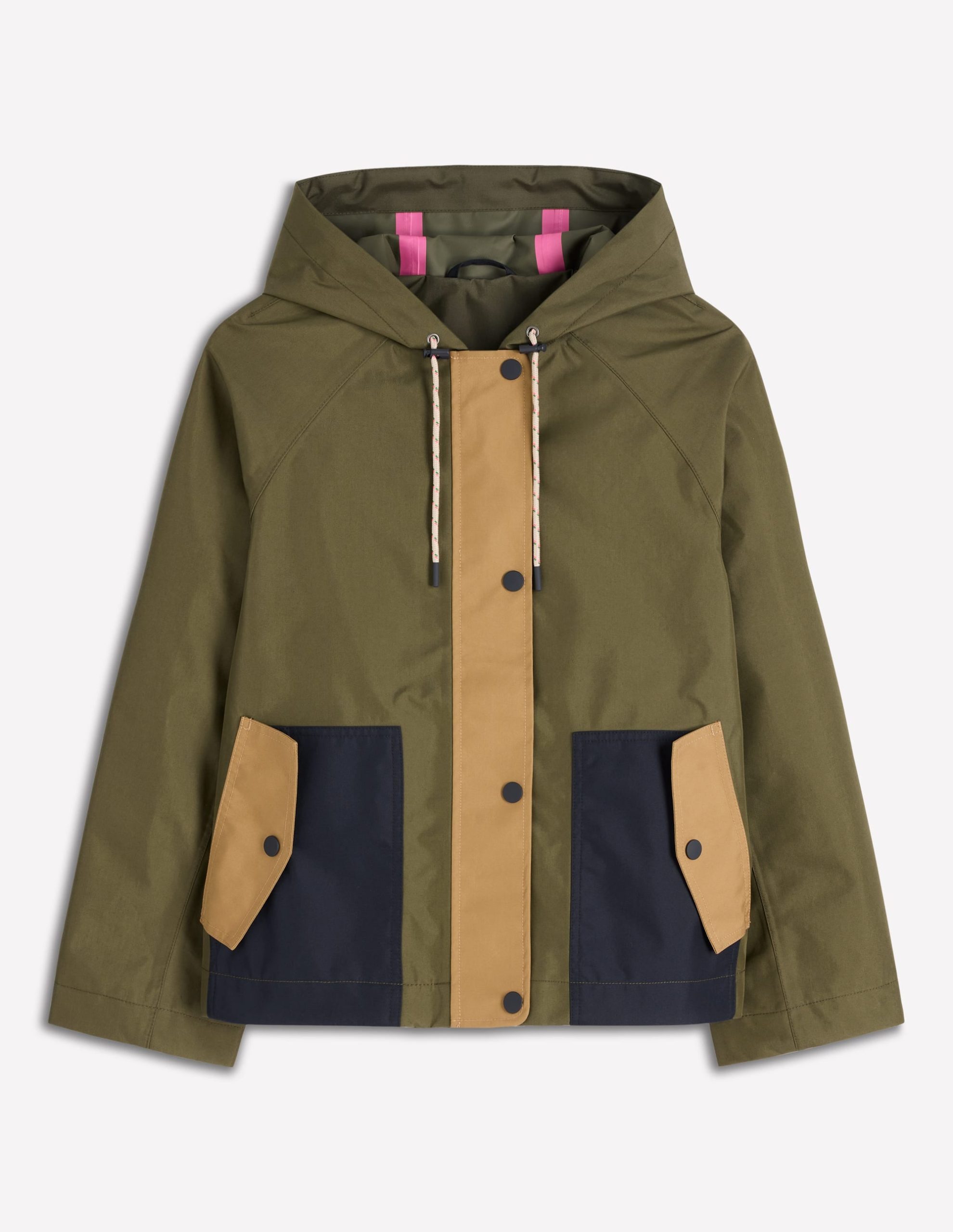 Lightweight Rain Mac-Woodland Green. Colourblock - Image 7