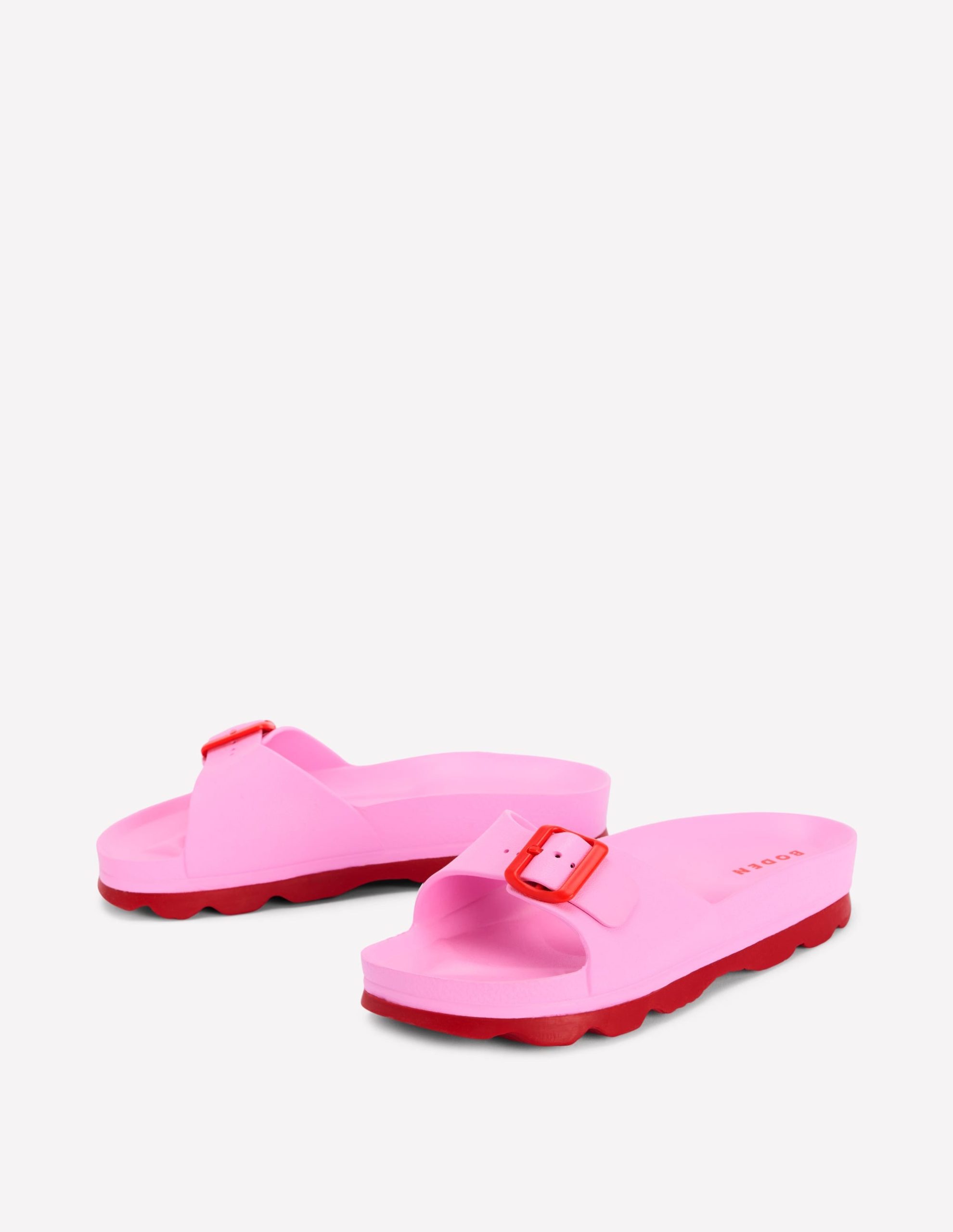 Lyla Single Buckle Sliders-Pink/Red - Image 3