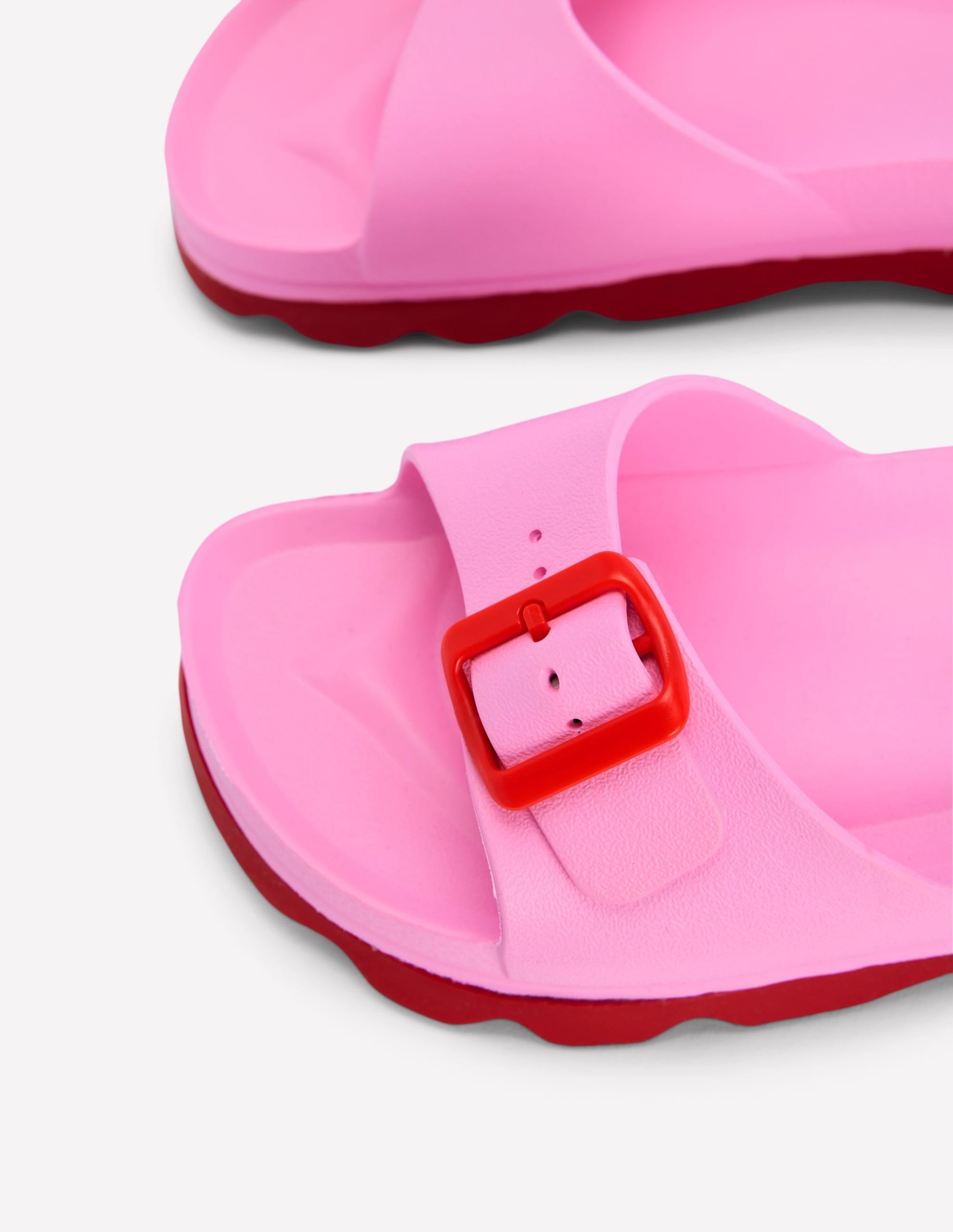 Lyla Single Buckle Sliders-Pink/Red - Image 4