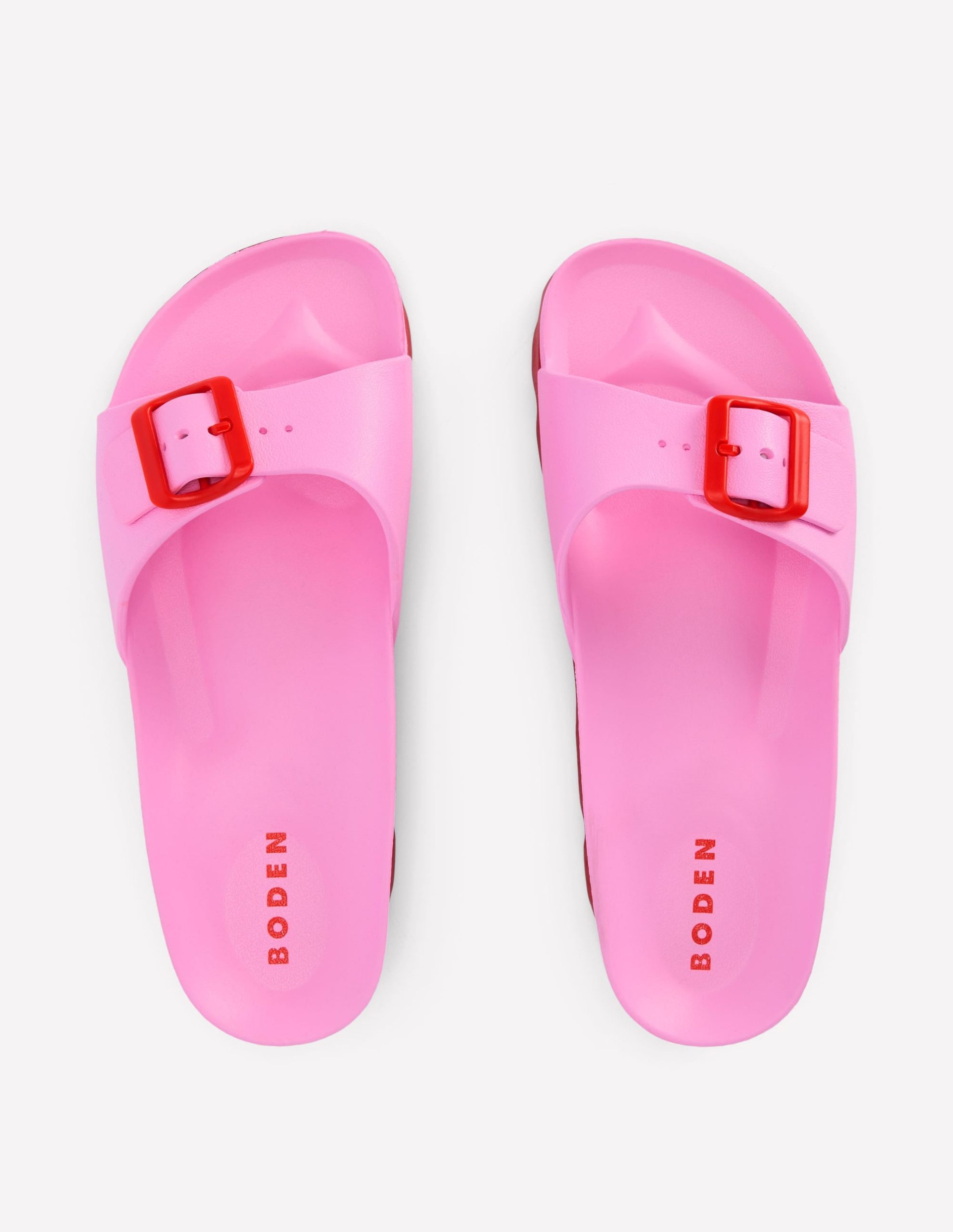Lyla Single Buckle Sliders-Pink/Red - Image 5