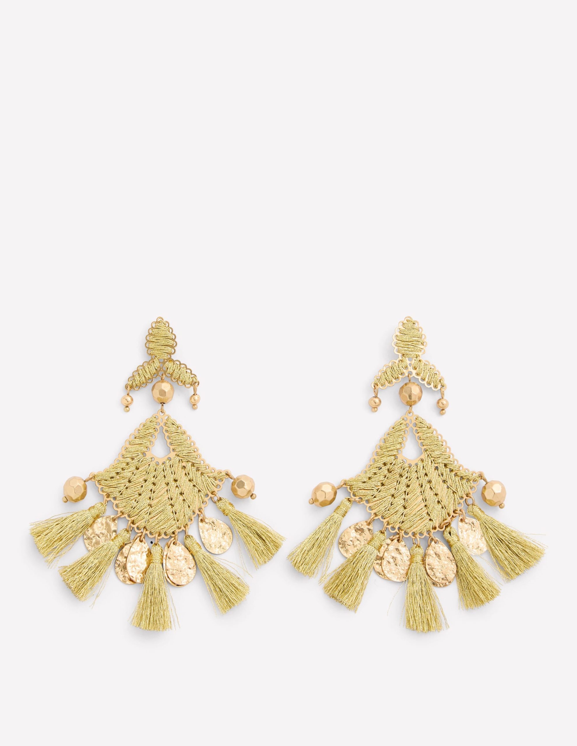 Mega Motif Earrings-Gold Colour