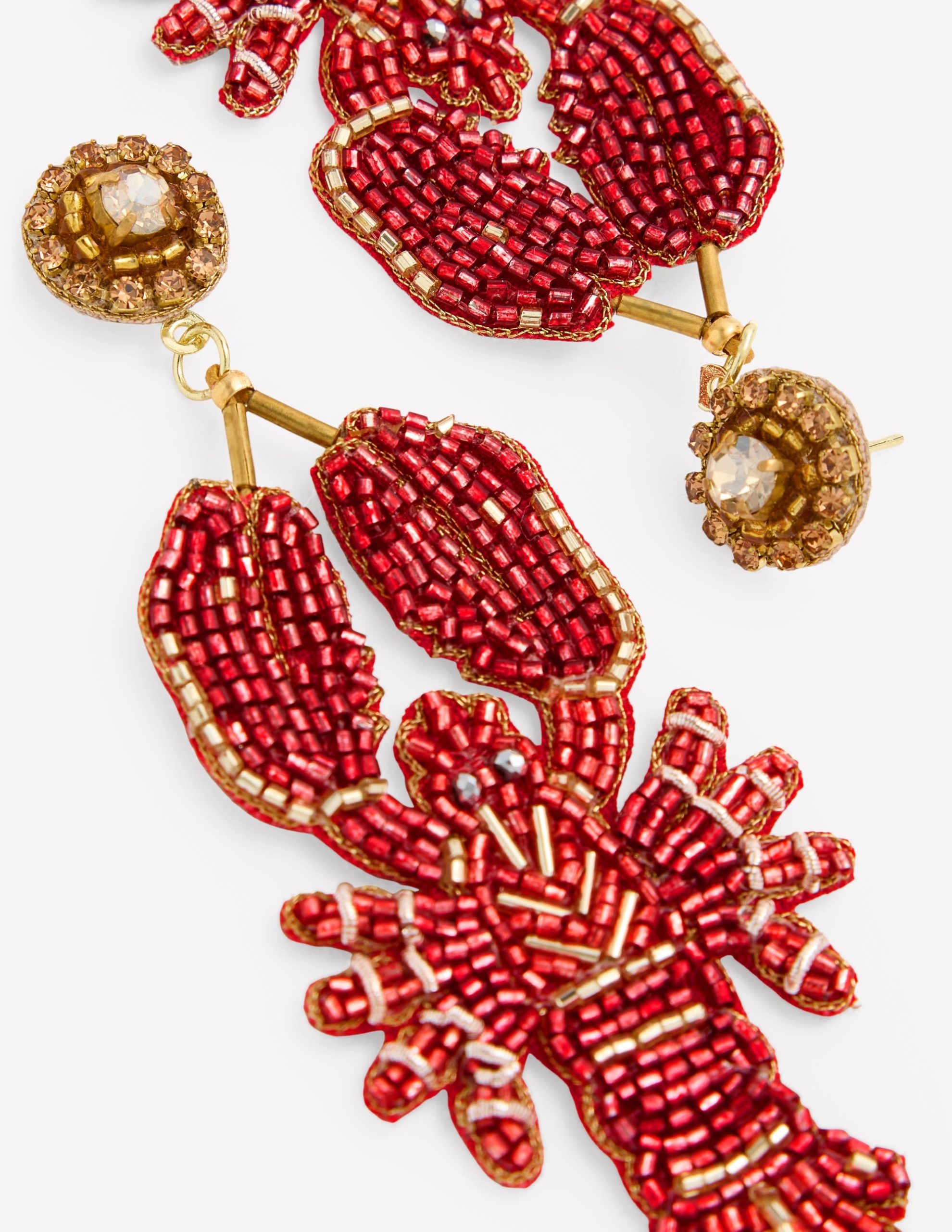 Novelty Beaded Earrings-Lobster - Image 3