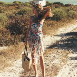 Tassel Sarong-Multi. Enchanted Paisley