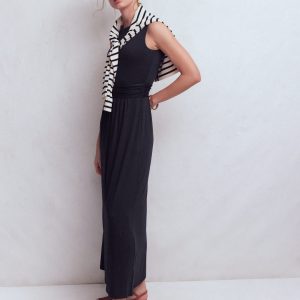Antonia Jersey Maxi Dress-Navy