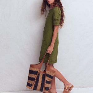 Hattie Jersey T-shirt Dress-Olive