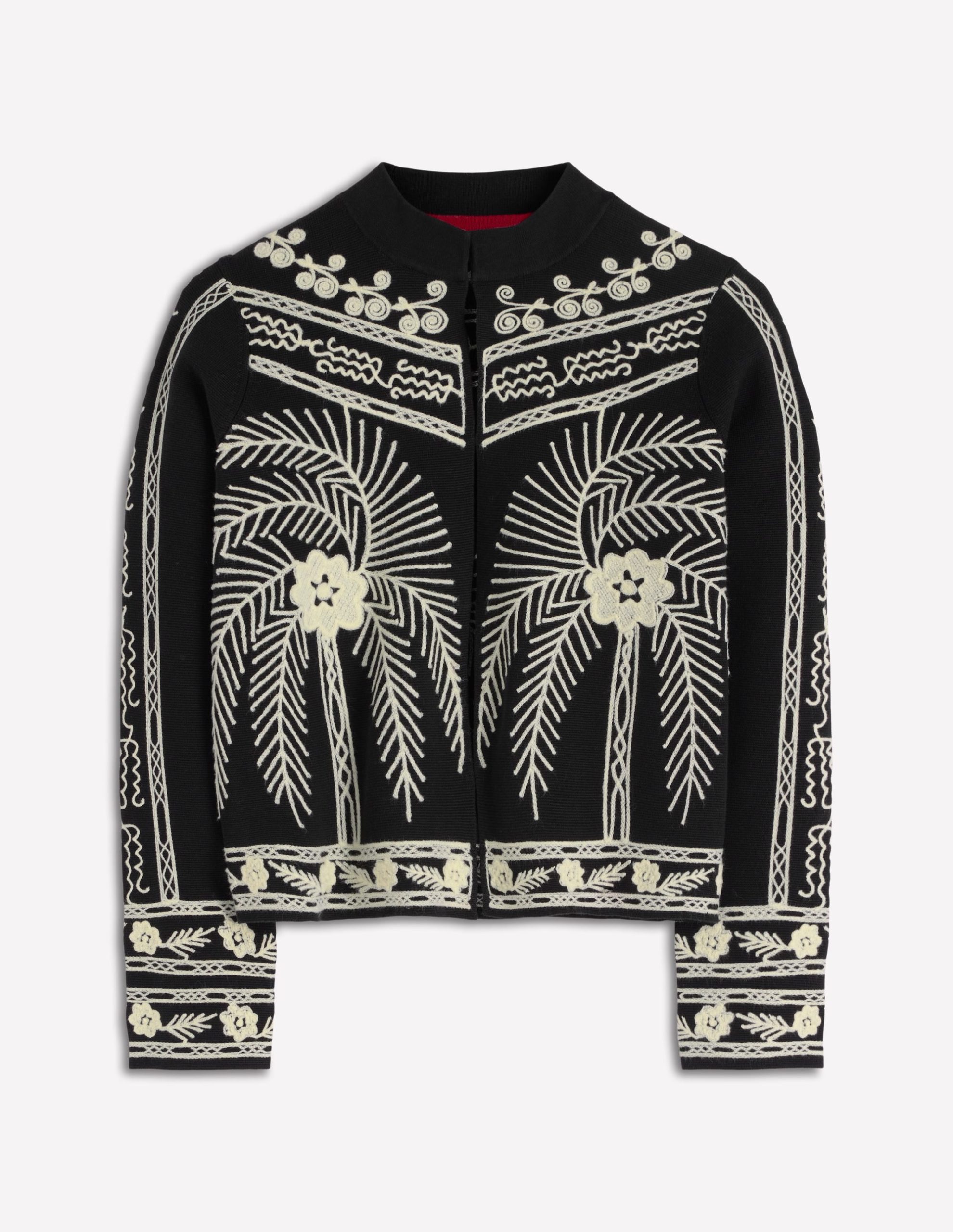 Elena Stand Neck Jacket-Black Embroidery - Image 7
