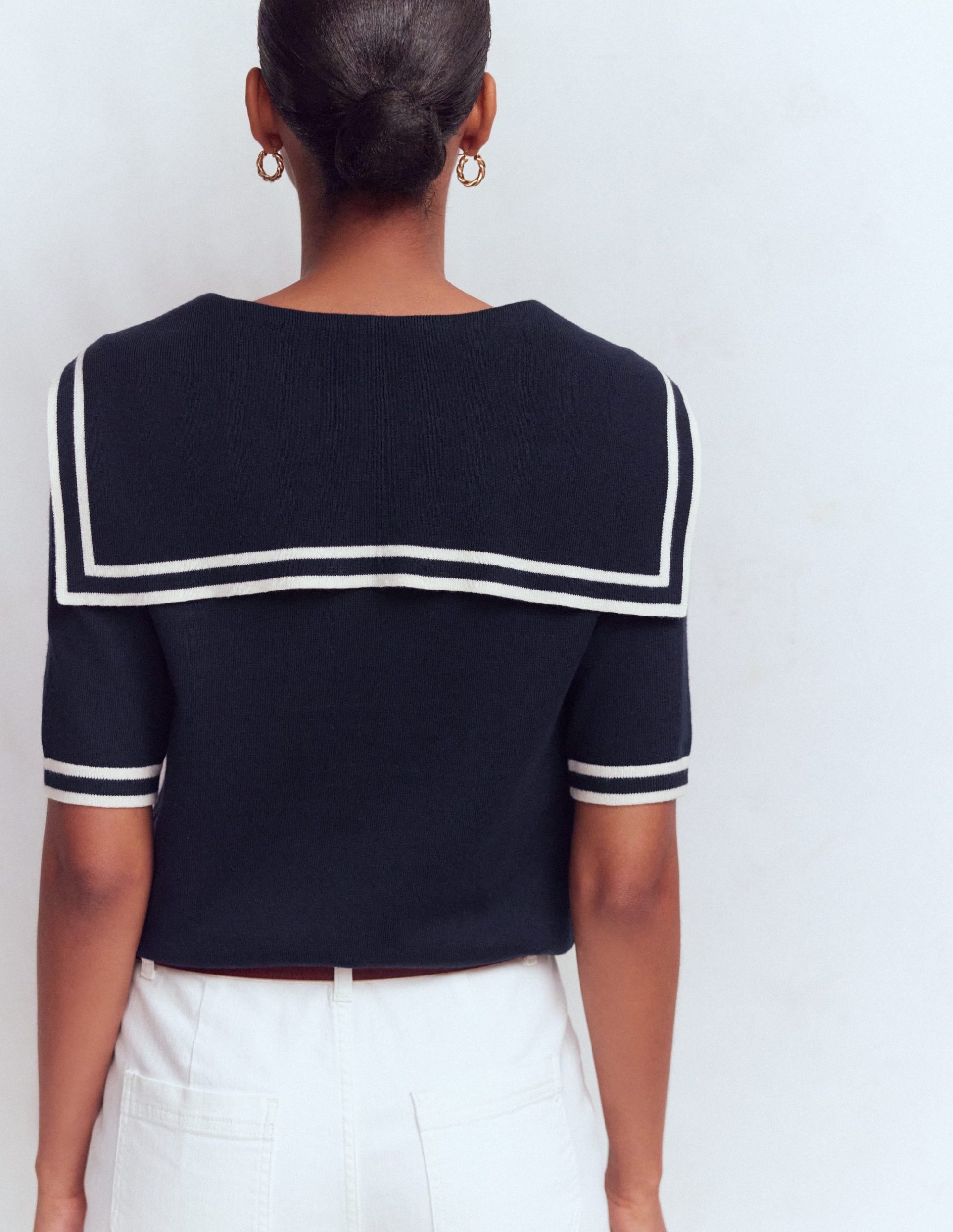 Sailor Collar sweater-Navy - Image 4