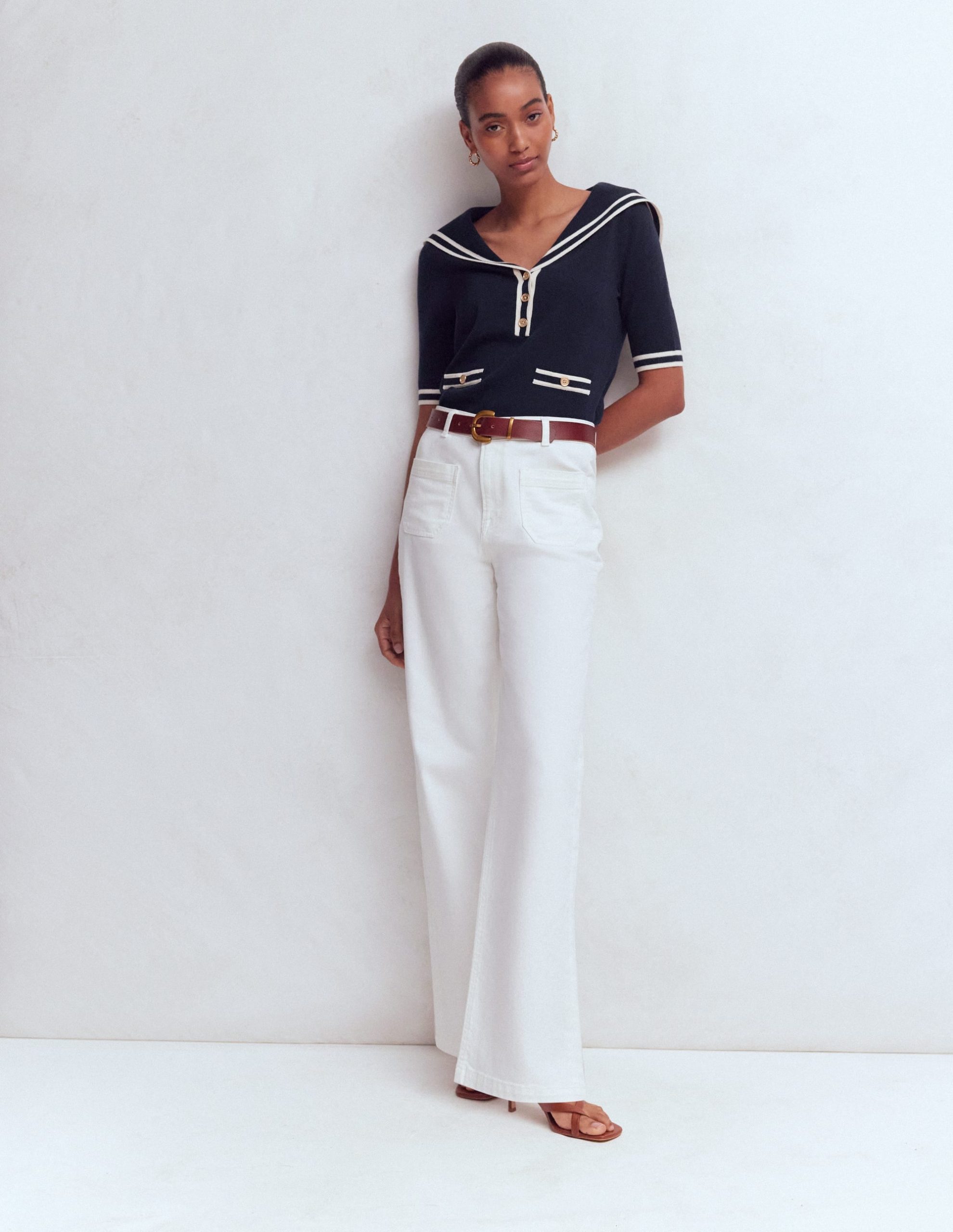 Sailor Collar sweater-Navy - Image 6
