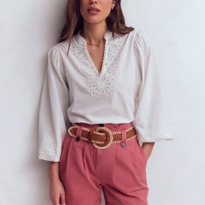 Paperbag Linen Belted Shorts-Rosewood Pink
