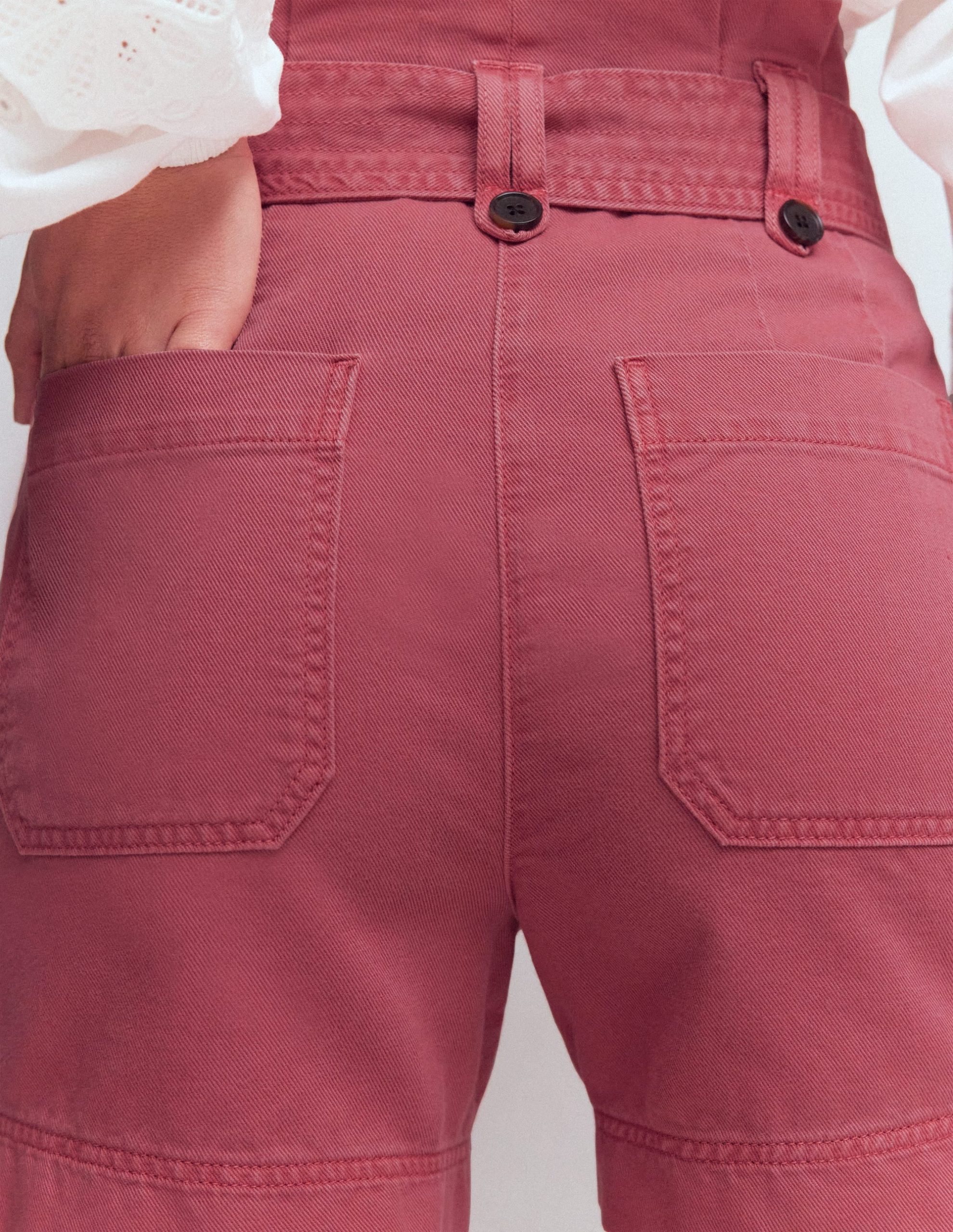 Paperbag Linen Belted Shorts-Rosewood Pink - Image 5