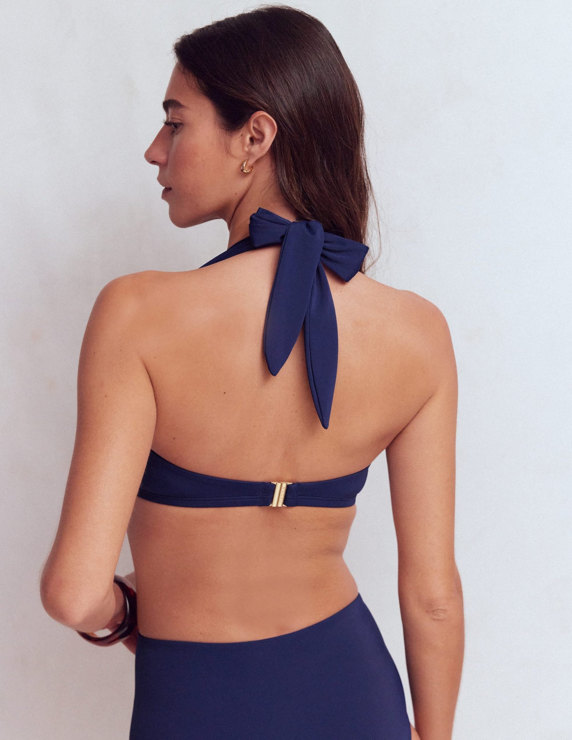 Kythira Ruched Bikini Top-Navy - Image 3