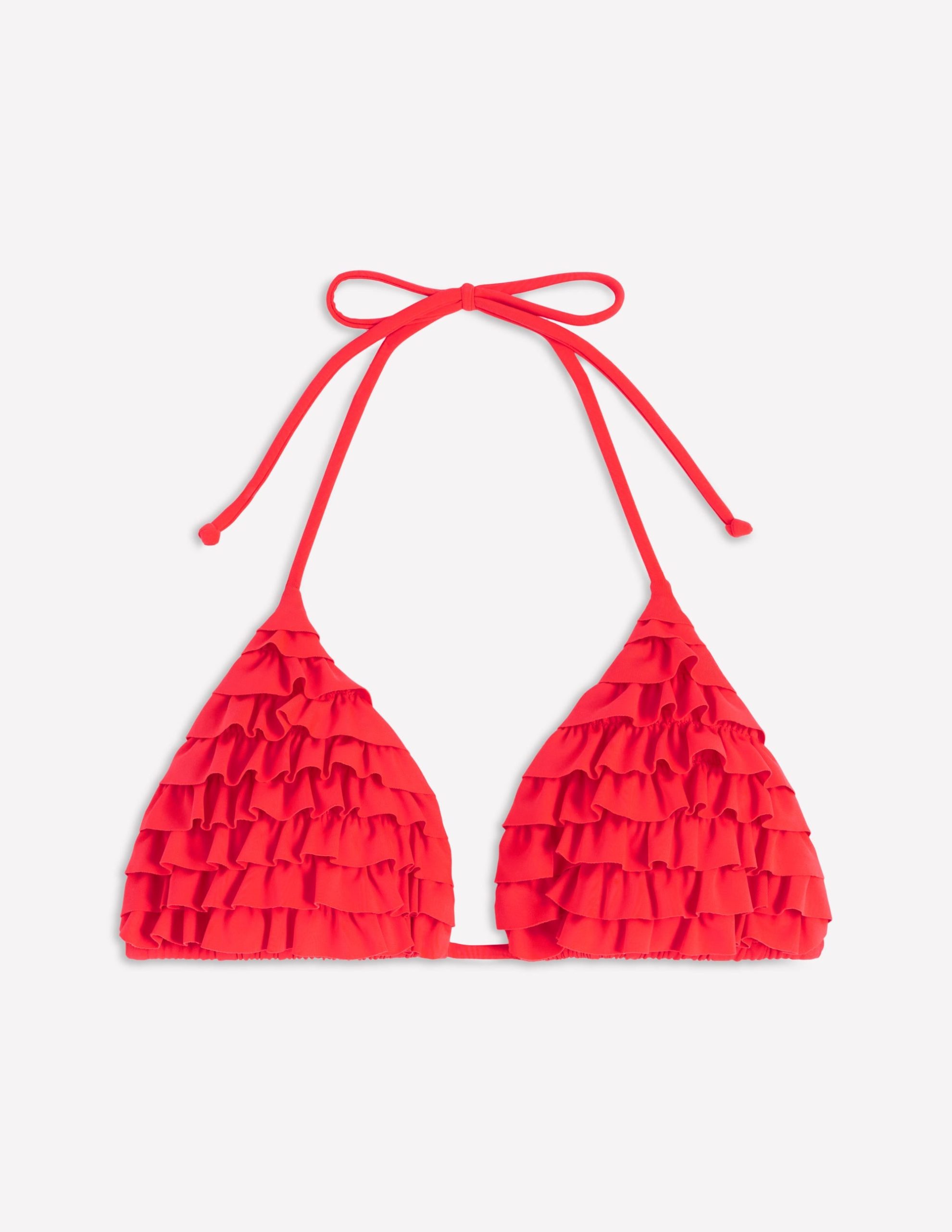 Ruffle Bikini Top-Fiery Coral - Image 6