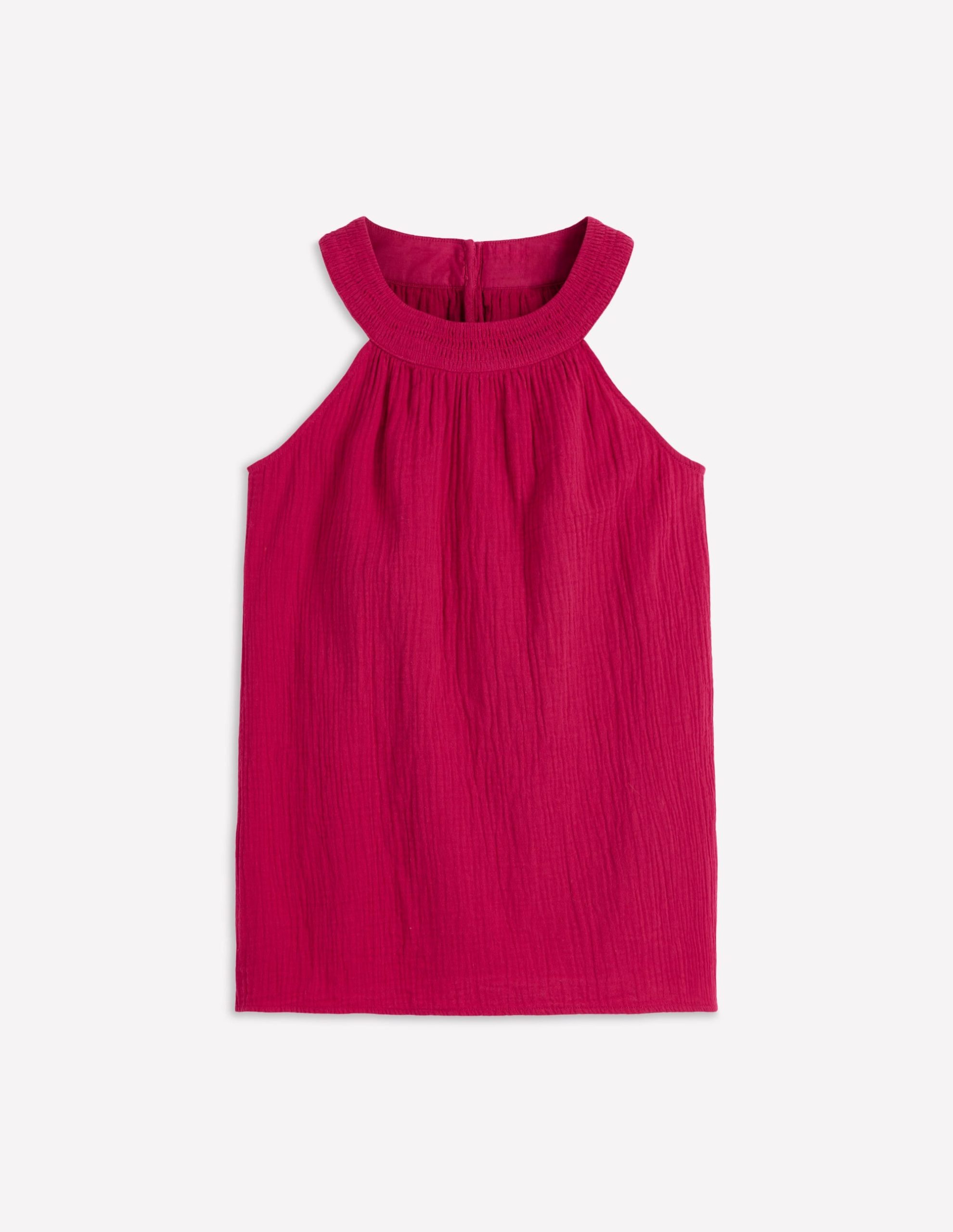 Halter-Neck Double Cloth Top-Pomegranate - Image 5