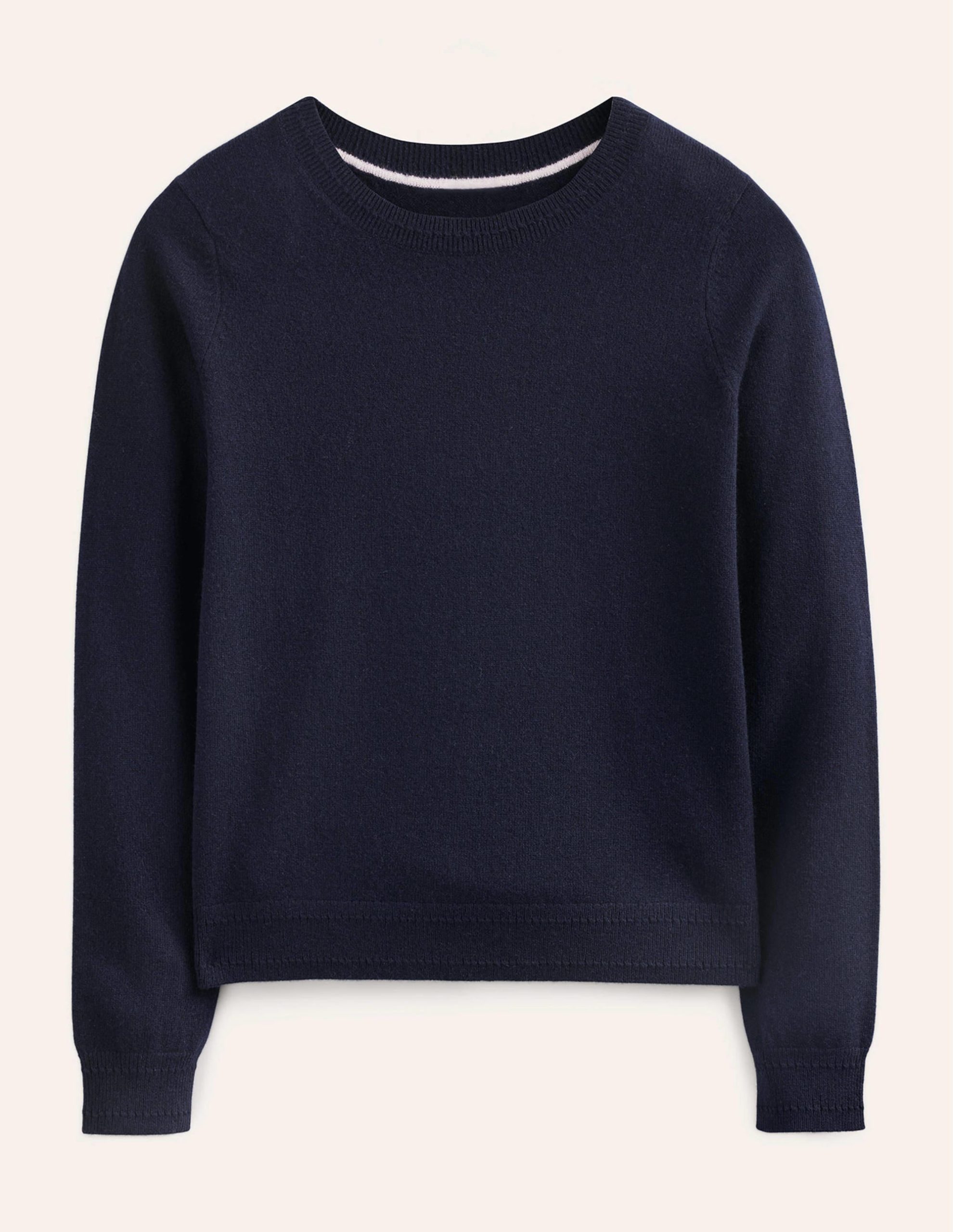 Eva Cashmere Crew Neck Sweater-Navy - Image 6