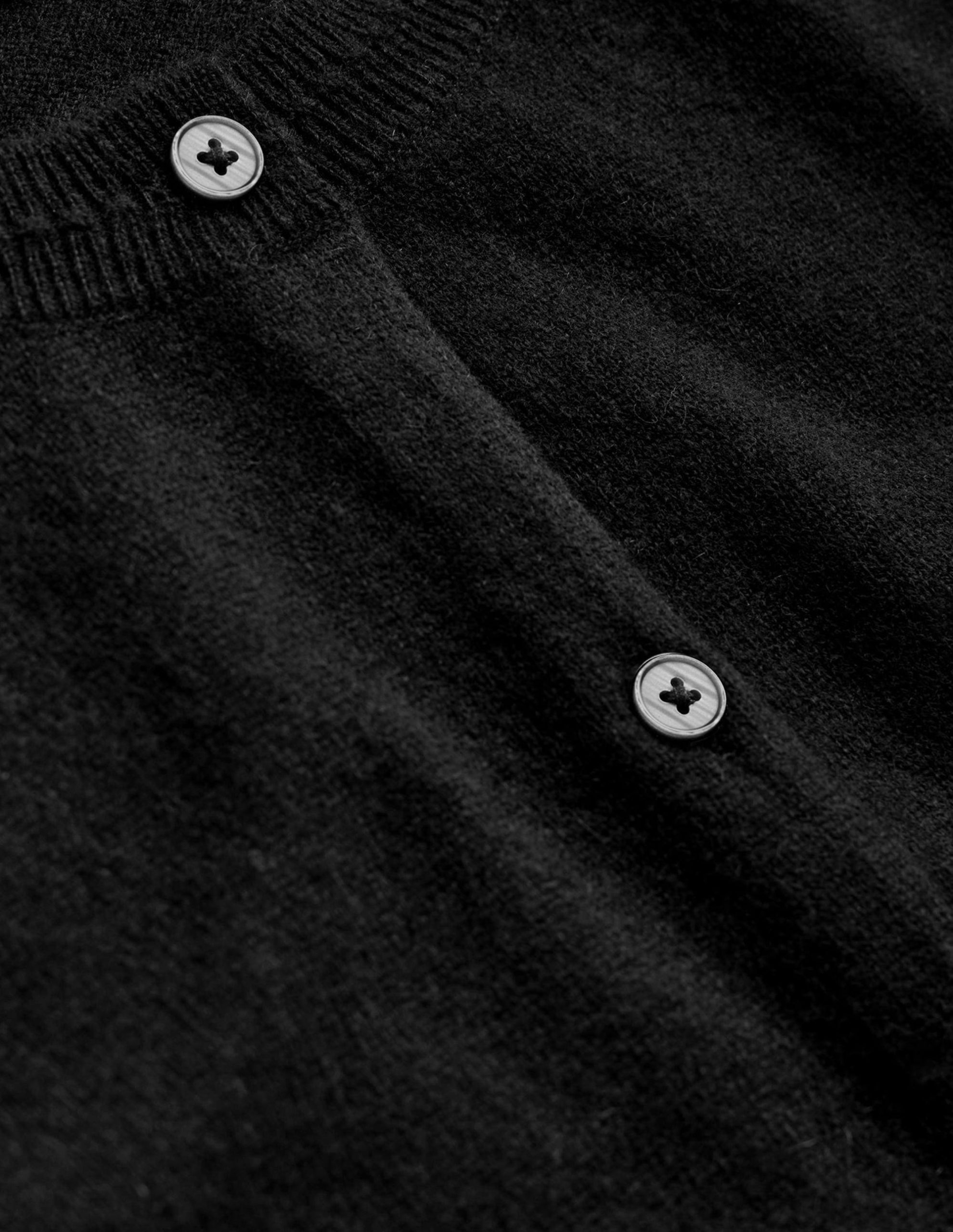 Eva Cashmere Crew Cardigan-Black - Image 6