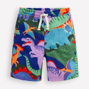 Printed Shorts-Multi Dinosaur Camo